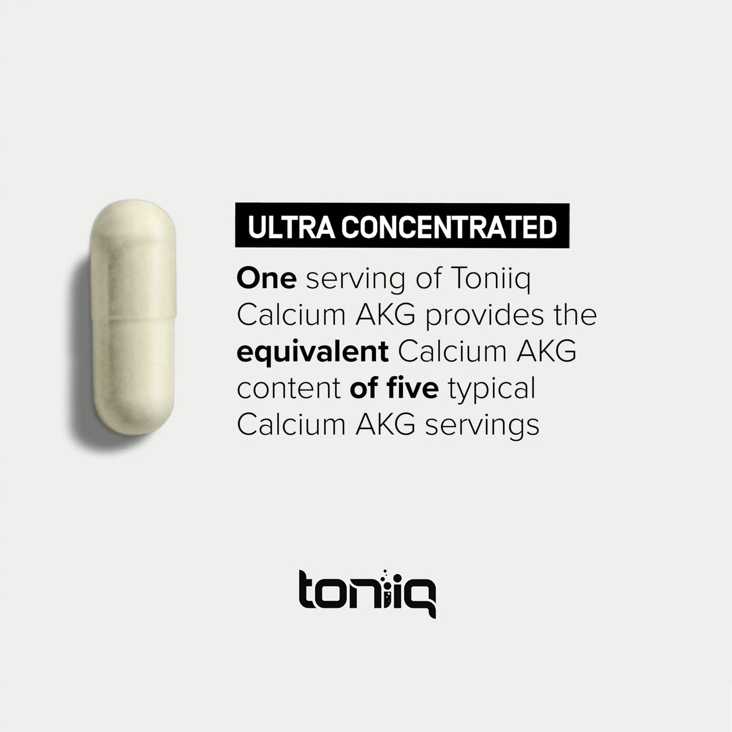 Toniiq 1500mg Ultra High Purity Ca AKG Supplement - 99%+ Highly Purified and Bioavailable Calcium Alpha-Ketoglutarate - Calcium AKG Longevity Supplement - 120 Ca-AKG Vegetarian Capsules - Maple Wellness Supplements