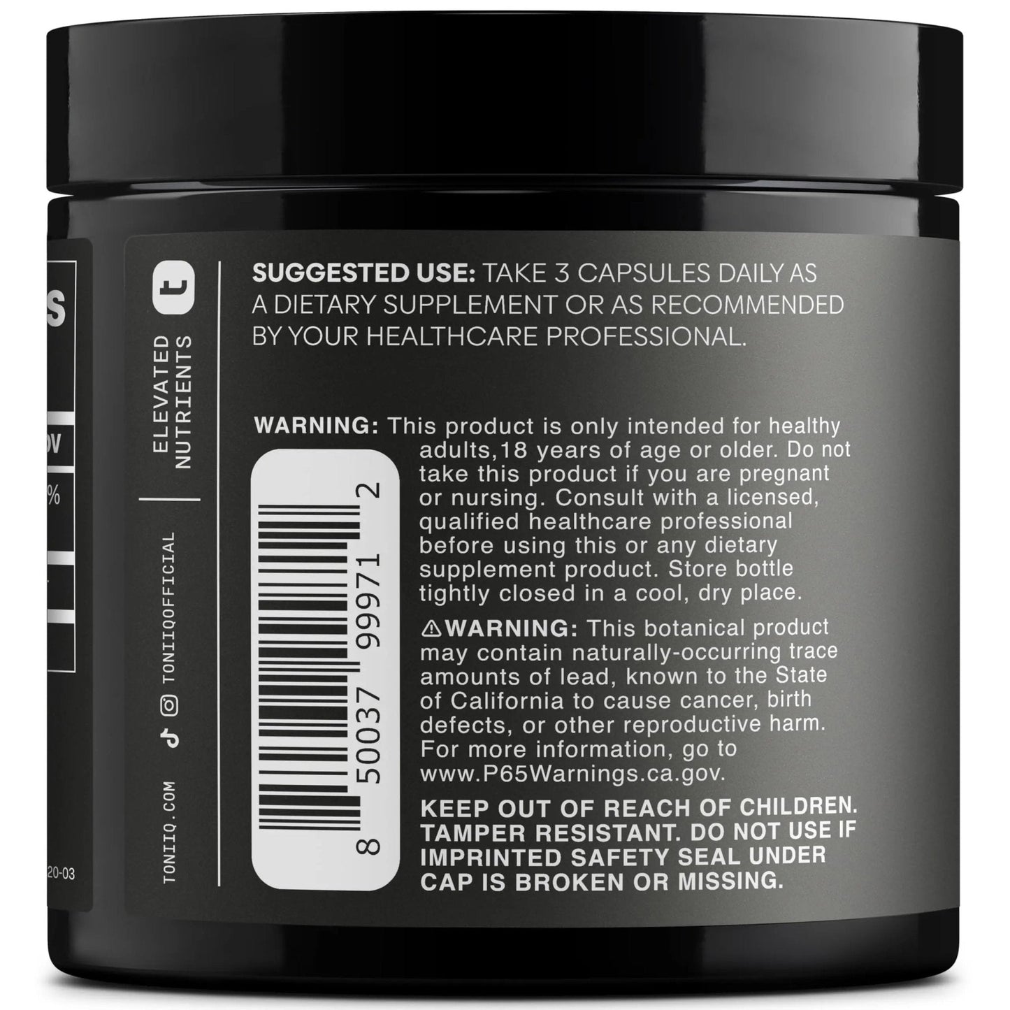 Toniiq 1500mg Ultra High Purity Ca AKG Supplement - 99%+ Highly Purified and Bioavailable Calcium Alpha-Ketoglutarate - Calcium AKG Longevity Supplement - 120 Ca-AKG Vegetarian Capsules - Maple Wellness Supplements