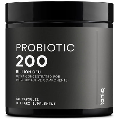 Toniiq 200 Billion CFU Probiotic Supplement 30 Verified Third-Party Tested Strains - Fully Shelf-Stable Probiotics Formula with Prebiotic Blend - Extended Release Capsules - Maple Wellness Supplements