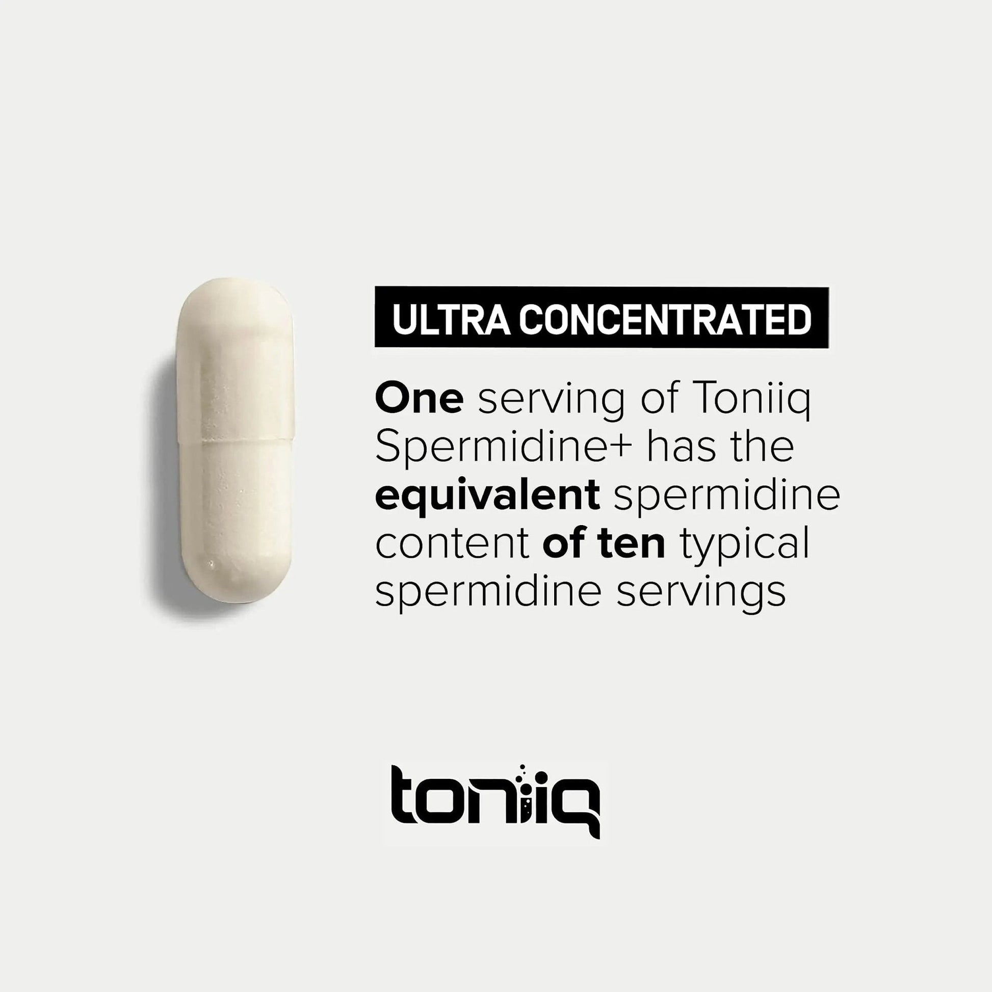 Toniiq 22mg Ultra Concentrated Spermidine Supplement -Spermidine Supplements for Men and Women - Rice Germ Extract and Trihydrochloride Complex Blend - 60 Vegetarian Capsules - 30 Servings - Maple Wellness Supplements