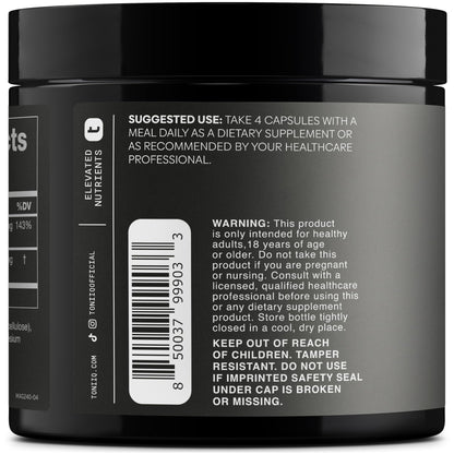Toniiq 3,000mg Ultra High Strength Magnesium Glycinate - 20% Purified to Contain 600mg of Elemental Magnesium - Chelated and Bioavailable Magnesium - Maple Wellness Supplements