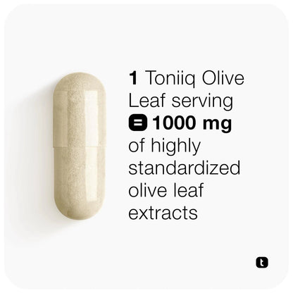 Toniiq 46,620 mg Olive Leaf Extract Complex – with 85% Oleanolic Acid, 50% Oleuropein & 20% Hydroxytyrosol - 50:1 Extract Ratio – 1000mg Extract Per Serving – Third-Party Tested – 120 Capsules - Maple Wellness Supplements
