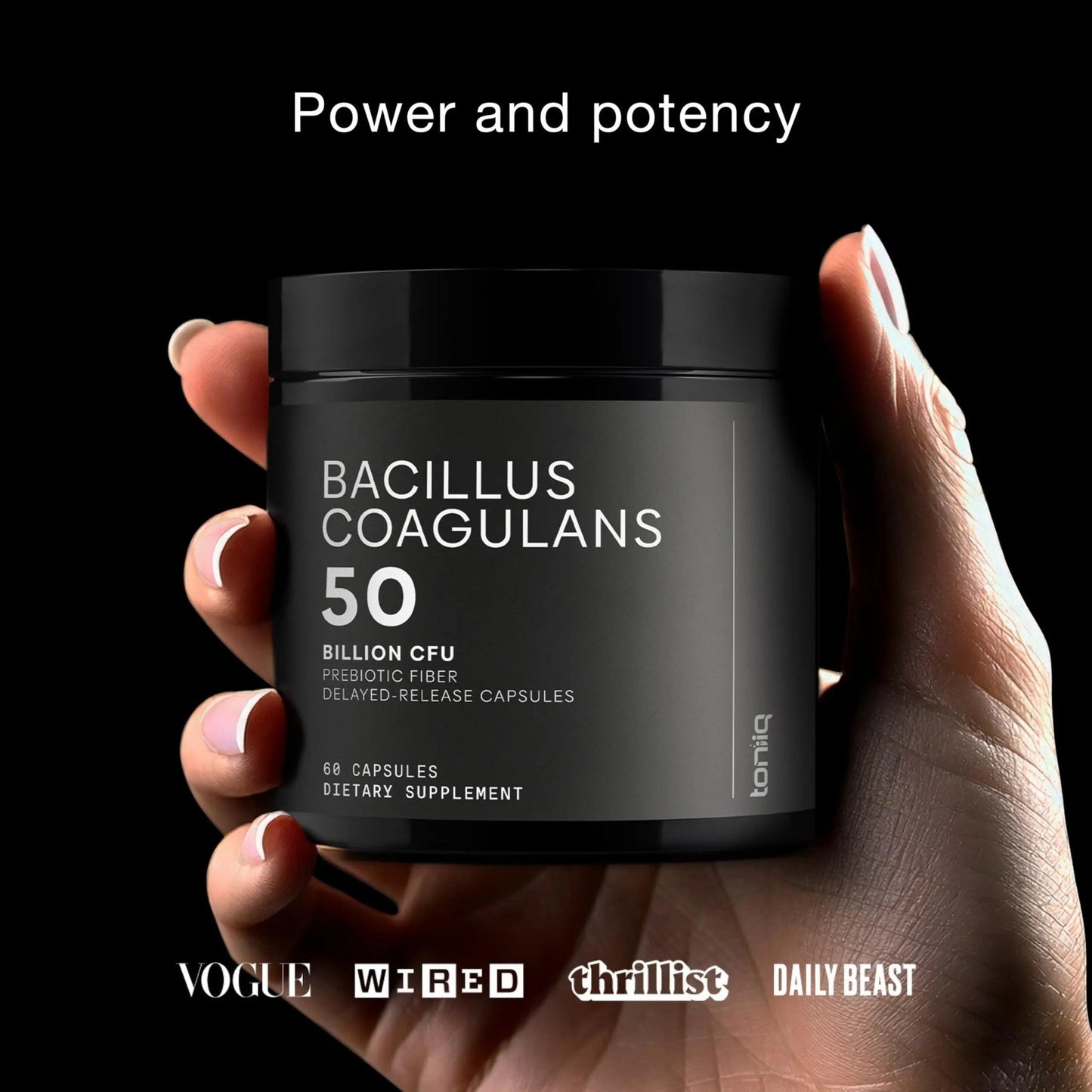 Toniiq Bacillus Coagulans Probiotic Supplement – Ultra High Strength 50 Billion CFU with FOS Prebiotic – Spore-Based Probiotic for Exceptional Stability – Third-Party Tested – 60 Capsules - Maple Wellness Supplements