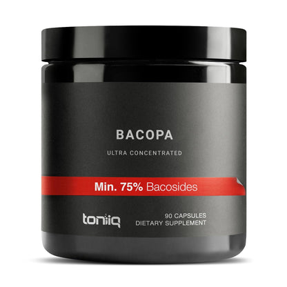 Toniiq Bacopa - Ultra High Potency 45:1 Extract with 75% Bacosides - Highly Concentrated - Third-Party Lab Tested - 90 Capsules - Maple Wellness Supplements