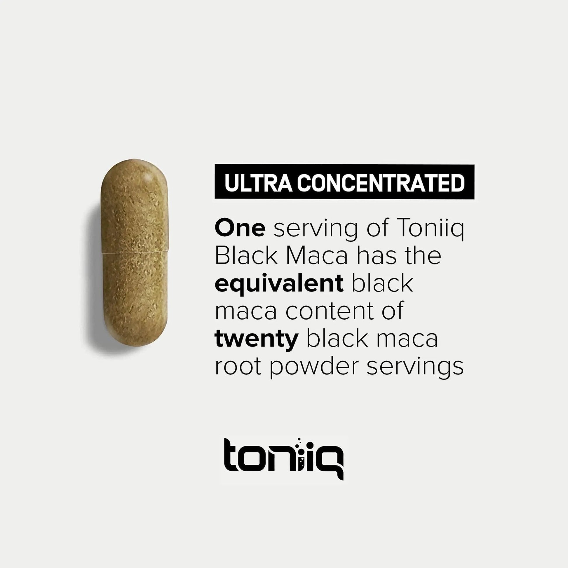 Toniiq Black Maca Root - Ultra High Potency 20:1 Extract - Single Origin, Wildcrafted & Highly Concentrated - Third-Party Lab Tested - 120 Capsules - Maple Wellness Supplements