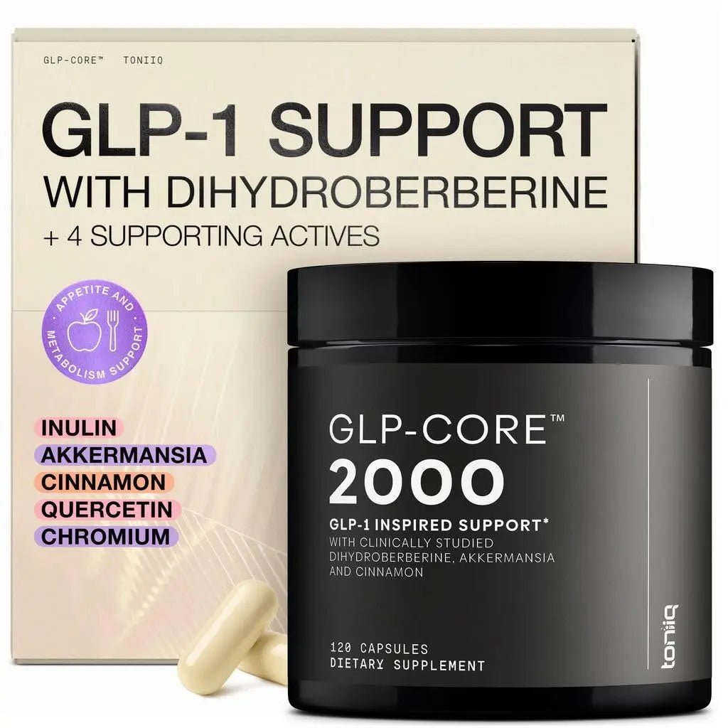 Toniiq GLP-1 Support — with Clinically Studied, Patented GlucoVantage® Dihydroberberine and Akkermansia — Appetite and Fullness Support — 120 Capsules (60-Day Supply) - Maple Wellness Supplements