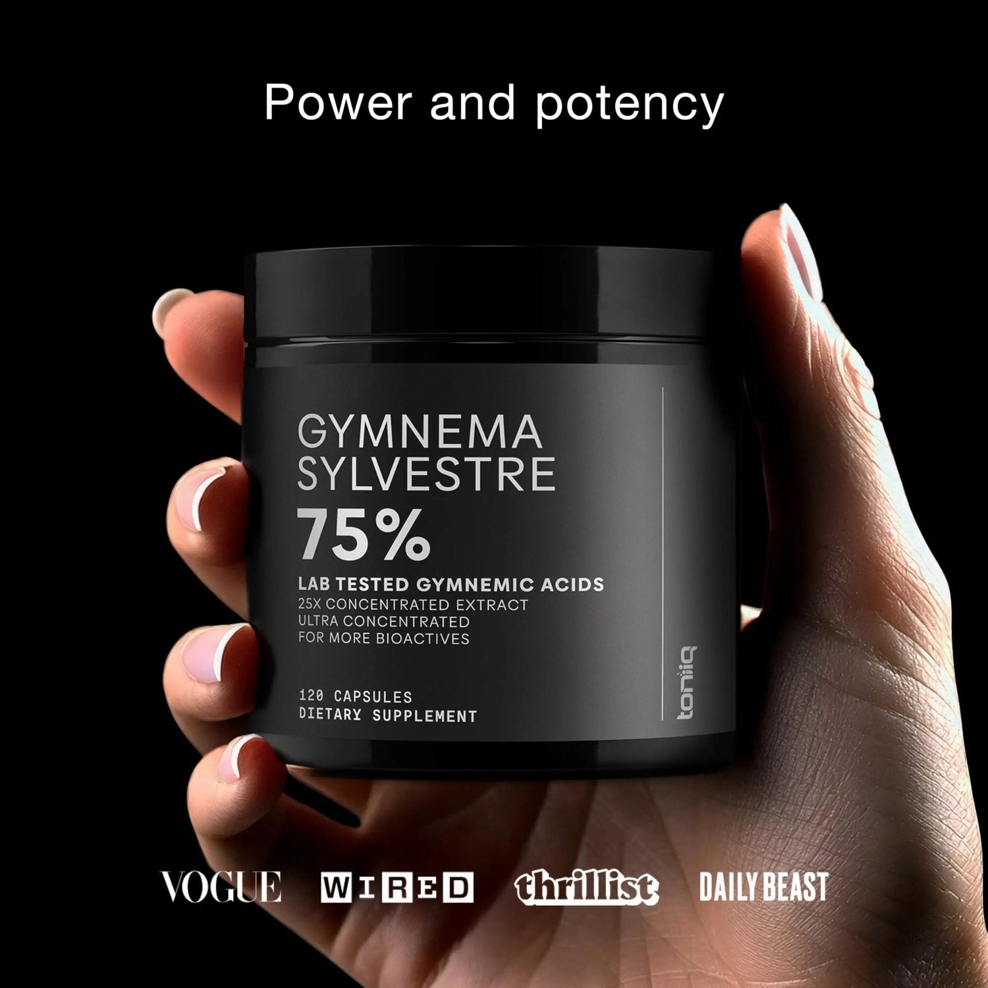 Toniiq Gymnema Sylvestre – Ultra High Potency 25:1 Extract Standardized to 75% Gymnemic Acids – 500mg Clinical Dose – Triple-Tested Purity – 120 Vegan Capsules - Maple Wellness Supplements