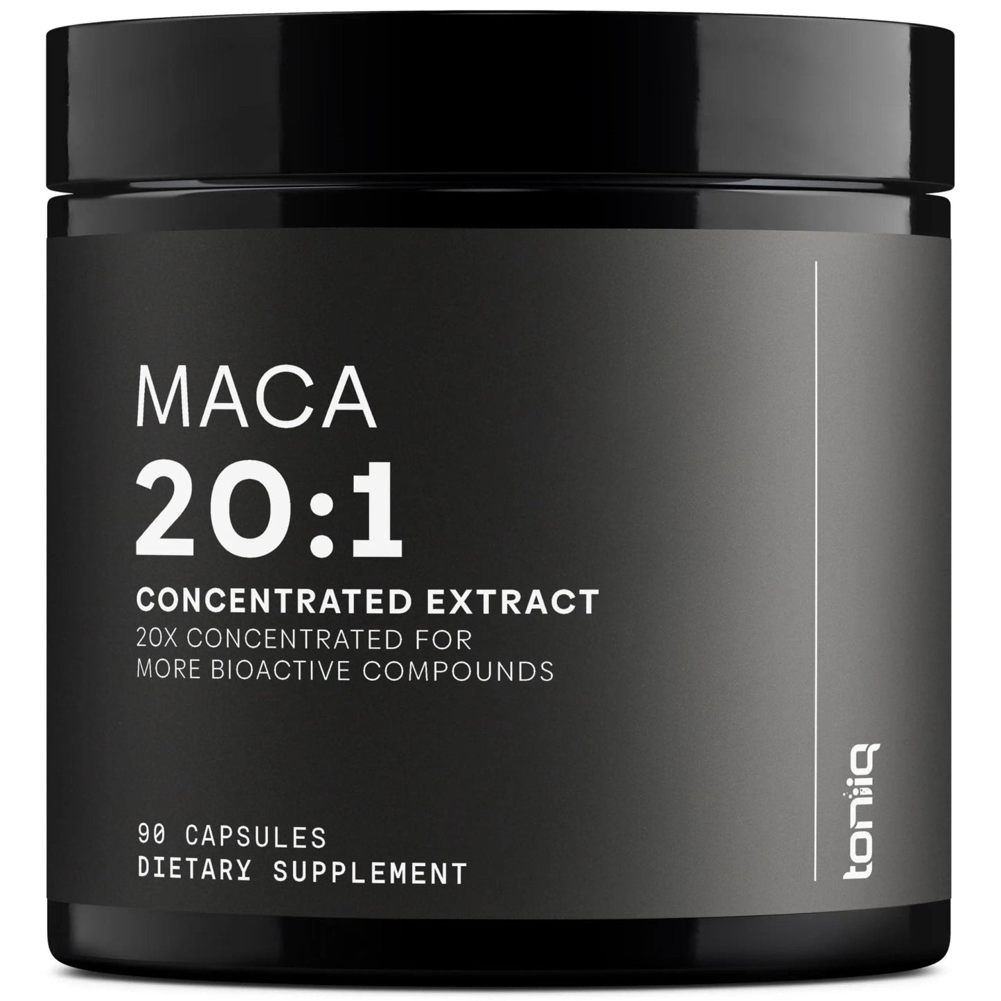 Toniiq Maca Root - Ultra High Potency 20:1 Extract - Black, Red and Yellow Maca Complex - Single Origin, Wildcrafted & Highly Concentrated - Third-Party Lab Tested - 90 Capsules - Maple Wellness Supplements