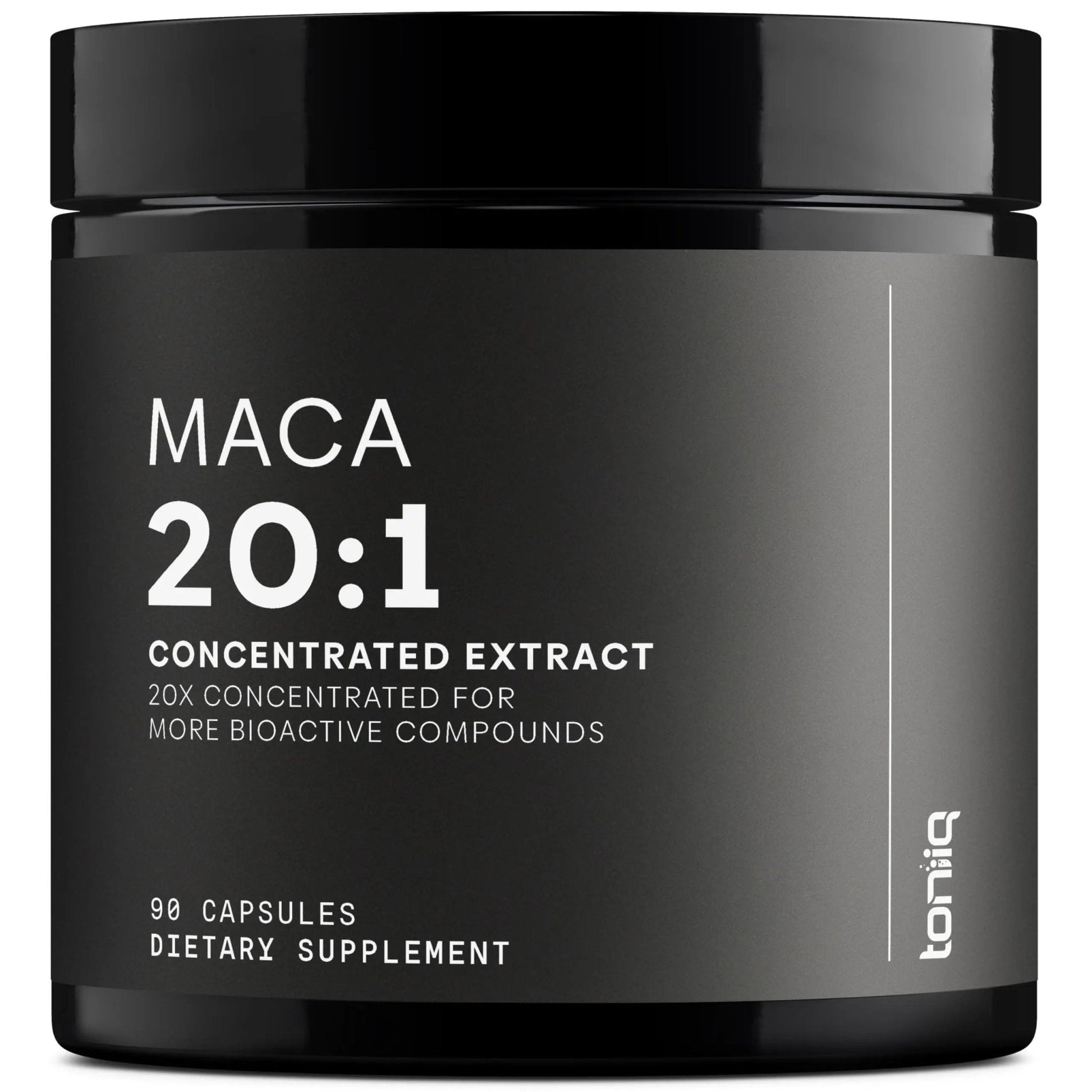 Toniiq Maca Root - Ultra High Potency 20:1 Extract - Black, Red and Yellow Maca Complex - Single Origin, Wildcrafted & Highly Concentrated - Third-Party Lab Tested - 90 Capsules - Maple Wellness Supplements