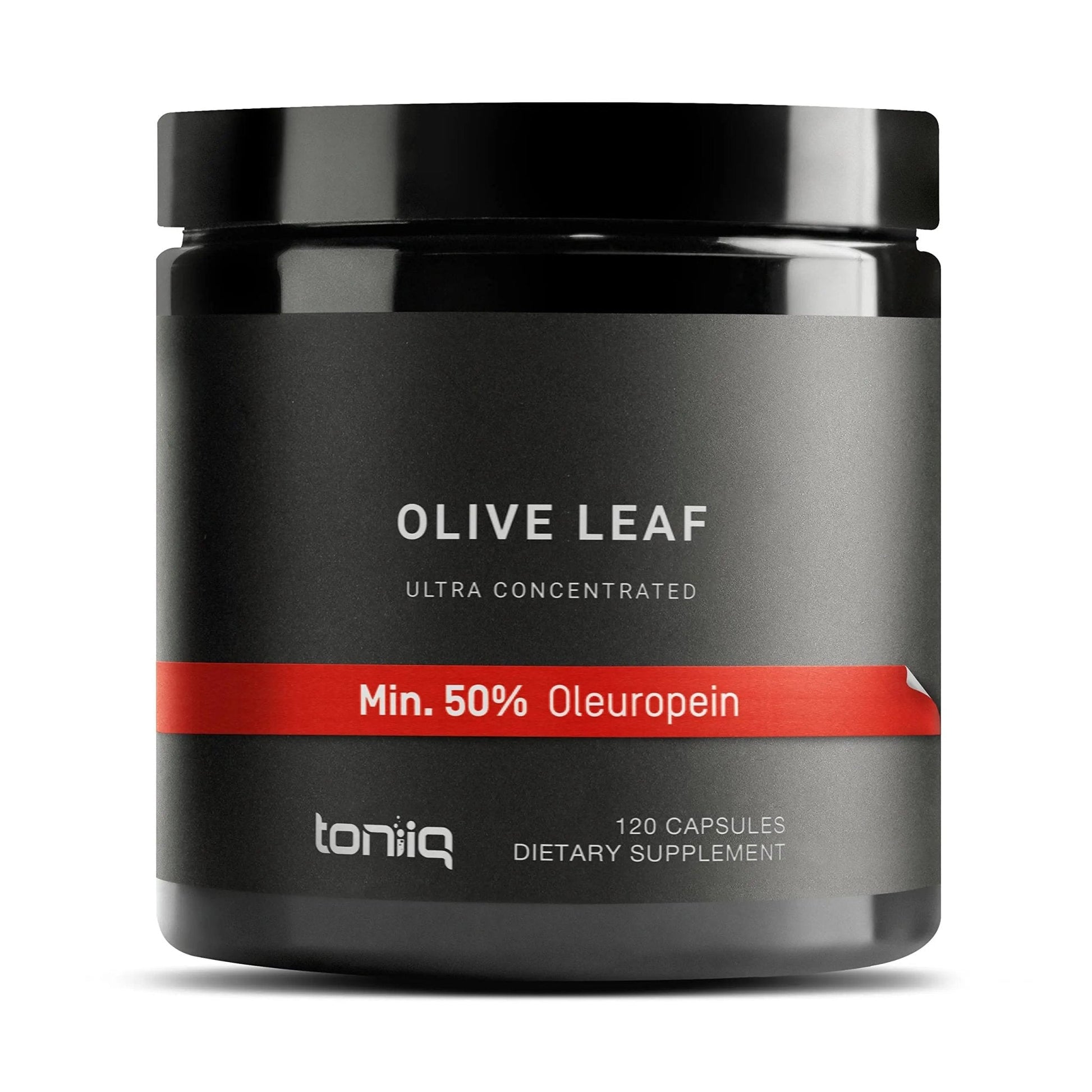 Toniiq Olive Leaf Extract - Ultra High Potency 45:1 Extract with 50% Oleuropein - Highly Concentrated - Third-Party Lab Tested - 120 Capsules - Maple Wellness Supplements