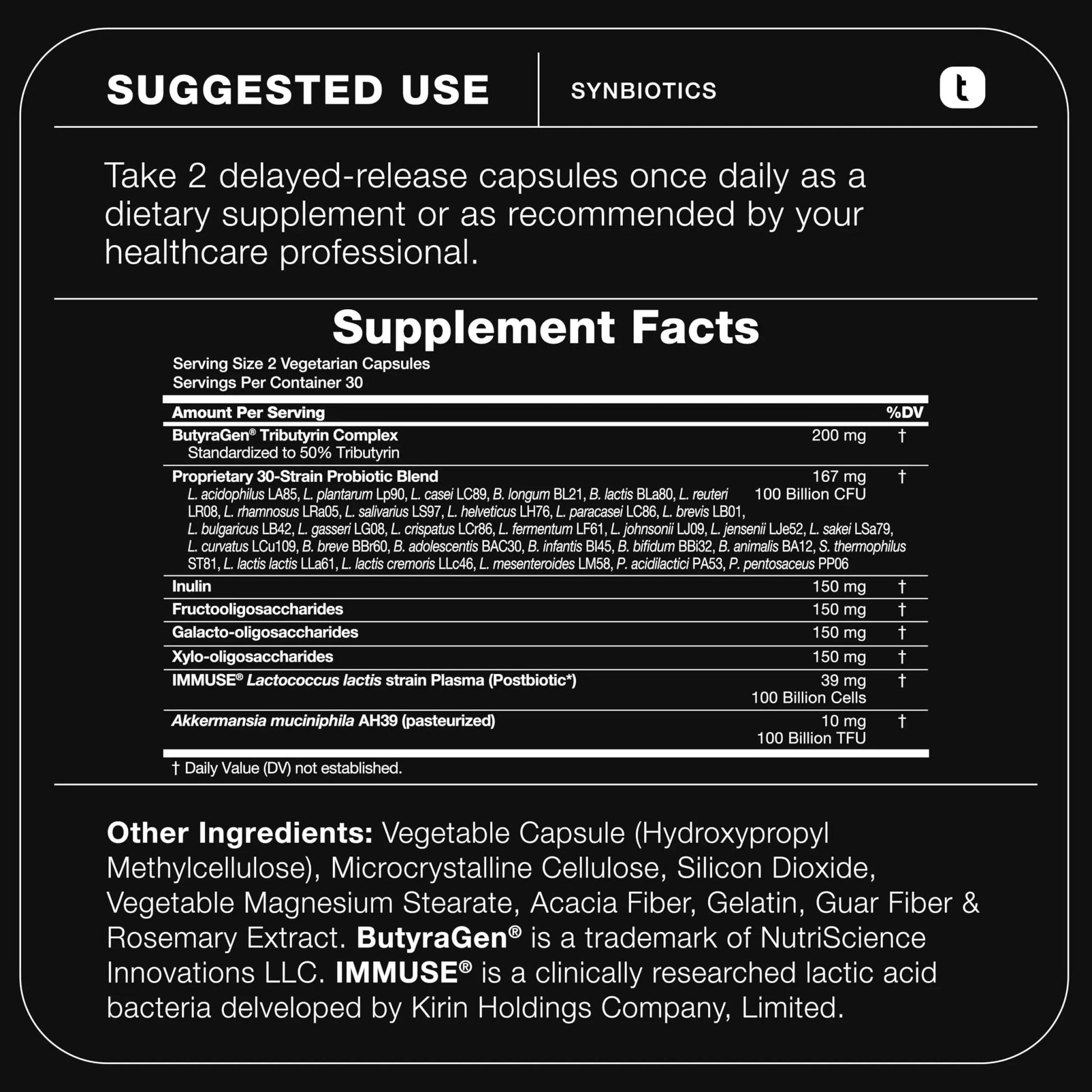 Toniiq Prebiotics and Probiotics – 200B TFU with Postbiotics IMMUSE® & ButyraGen® – 30 Strains – Shelf-Stable Synbiotic Formula – Third-Party Tested – 60 Capsules - Maple Wellness Supplements