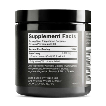 Toniiq Tart Cherry Capsules - Ultra High Potency 52:1 Extract - Highly Concentrated - Third-Party Lab Tested for Purity & Quality - 120 Capsules - Maple Wellness Supplements
