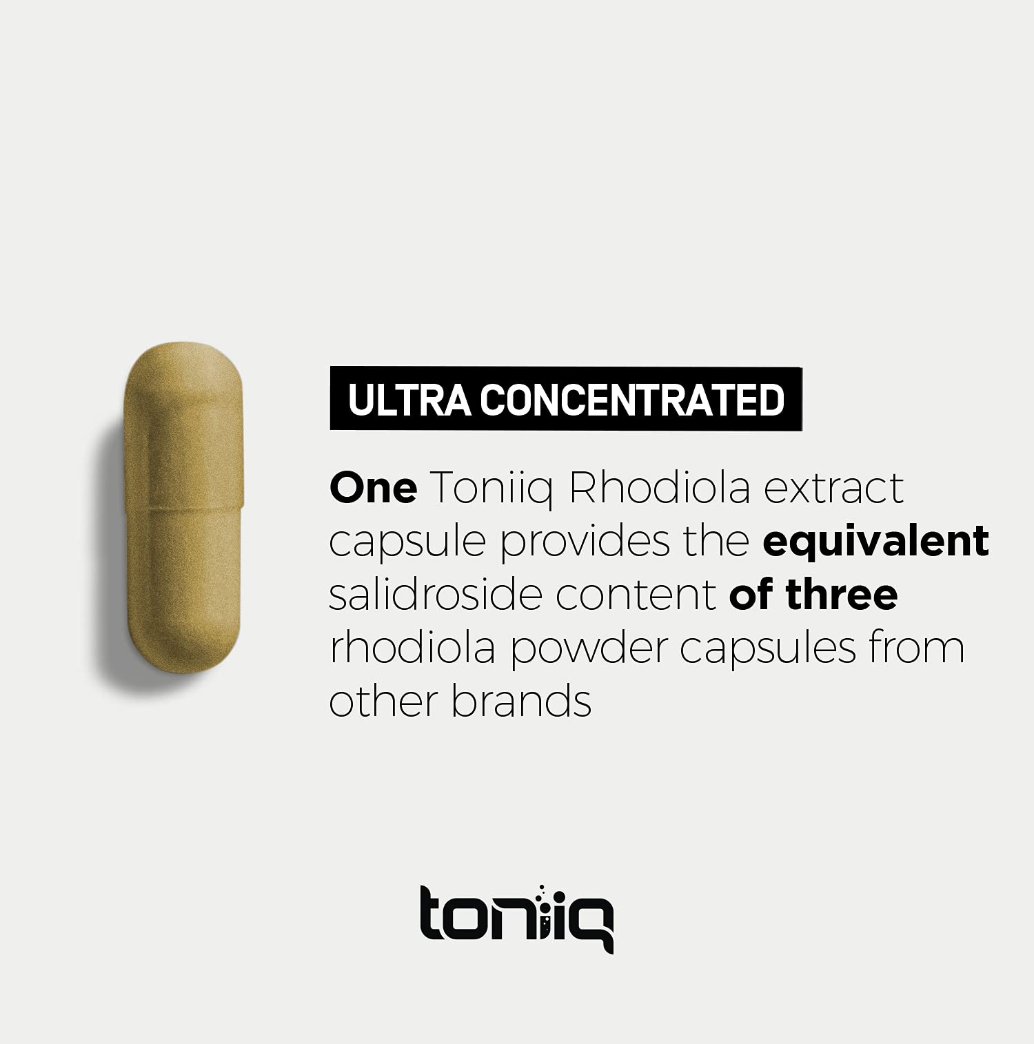 Toniiq Triple-Strength 600mg Rhodiola Rosea - 120 Capsules - 5% Salidroside Concentrated Extract - Highly Purified and Bioavailable - Maple Wellness Supplements