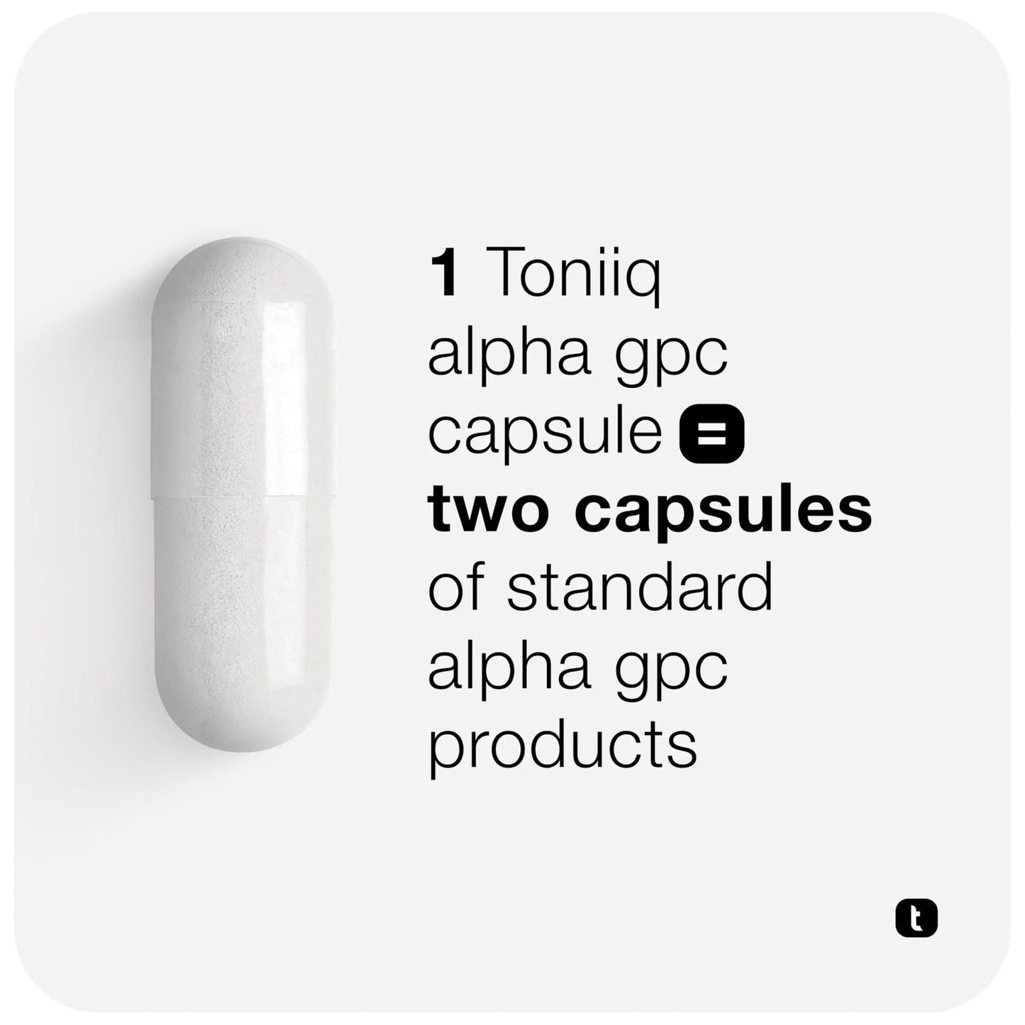 Toniiq Ultra High Purity Alpha GPC Capsules - 600mg Concentrated Formula - 90%+ Highly Purified and Bioavailable Nootropic - 120 Capsules Alpha GPC Supplement - Maple Wellness Supplements