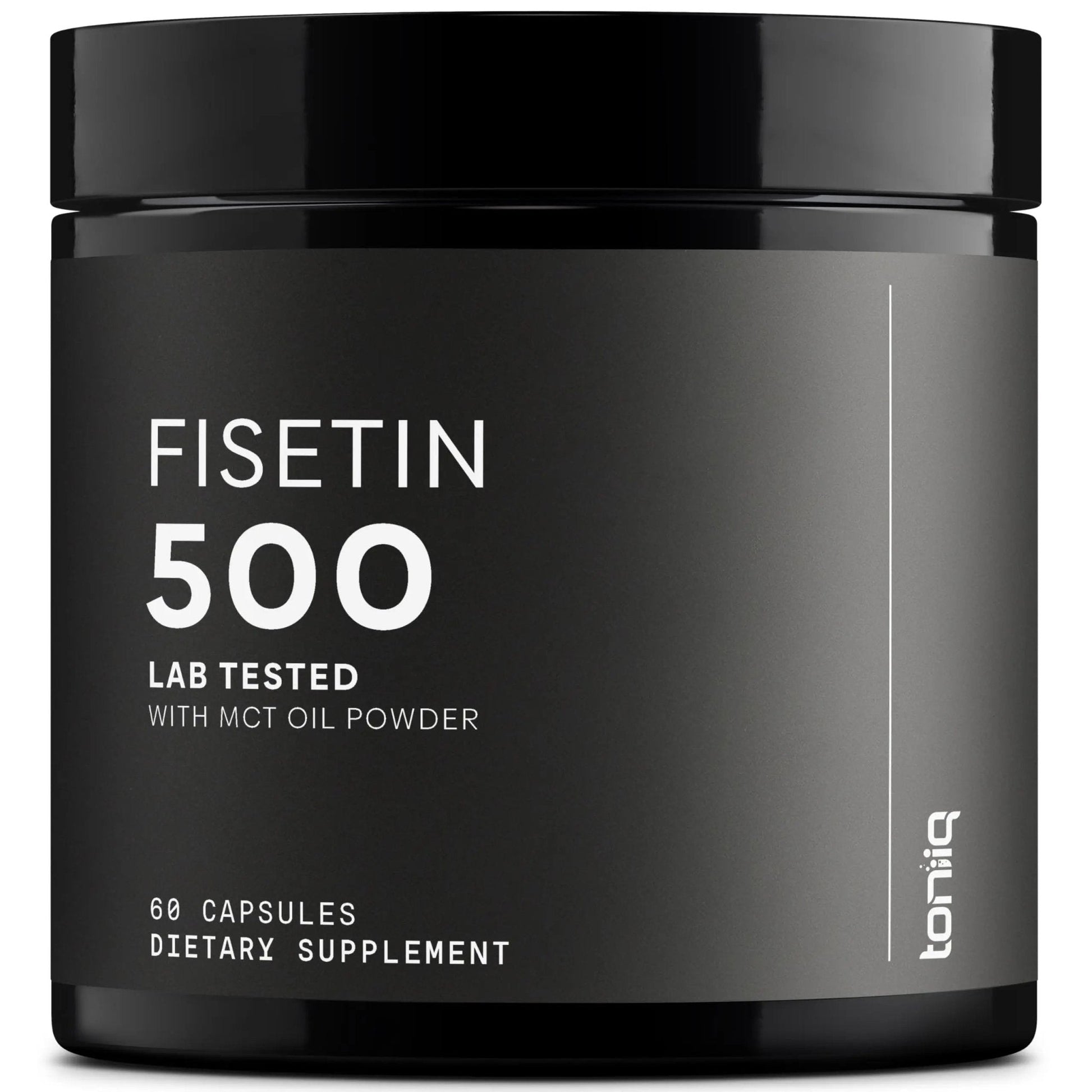 Toniiq Ultra High Purity Fisetin 500mg - 98%+ Higly Purified & Bioavailable Fisetin Supplement with MCT Oil for Absorption - Third-Party Tested Senolytic Supplements for Aging Support - 60 Capsules - Maple Wellness Supplements
