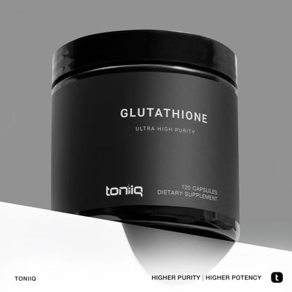 Toniiq Ultra High Strength Glutathione Capsules - 1000mg Concentrated Formula - 98%+ Highly Purified and Bioavailable - Non-GMO Fermentation - 120 Capsules Reduced Glutathione Supplement - Maple Wellness Supplements