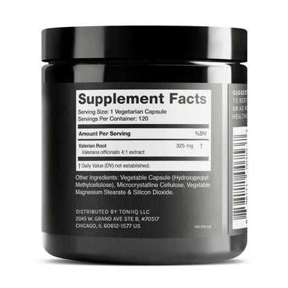 Toniiq Valerian Root Capsules - Ultra High Potency 4:1 Extract - Highly Concentrated - Third-Party Lab Tested - 120 Capsules - Maple Wellness Supplements