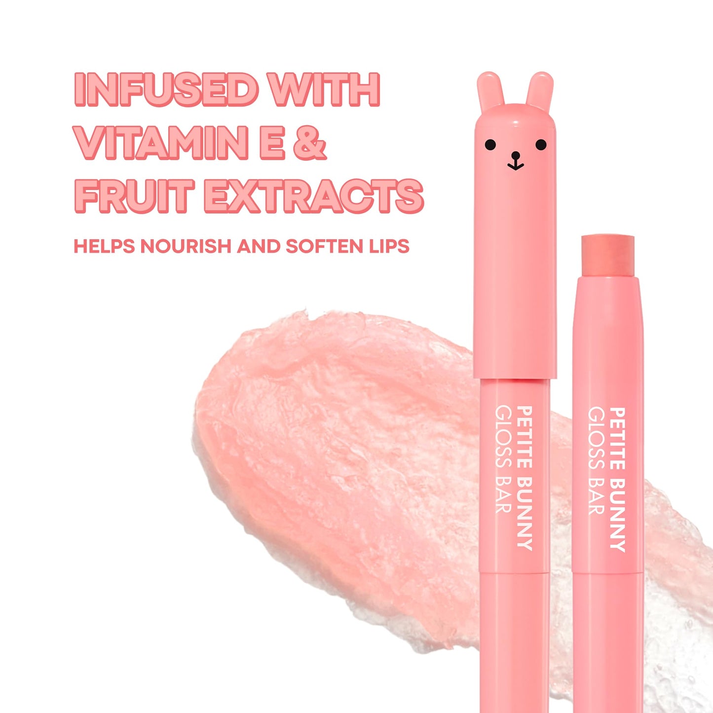 TONYMOLY Petit Bunny Lip Gloss – Easter Basket Stuffer, Cute Bunny Lip Crayon, Hydrating Korean Lip Gloss with Vitamin E for Soft, Juicy Cherry - Maple Wellness Supplements