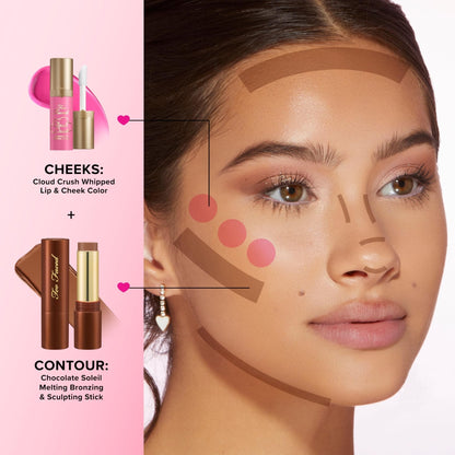 Too Faced Chocolate Soleil Melting Bronzing & Sculpting Stick | Multi-Use, Contour + Cream Bronzer Stick | Lightweight, Satin-Finish with Buildable Coverage, 0.28 Ounce, 0.28 Ounce, Chocolate Souffle - Maple Wellness Supplements