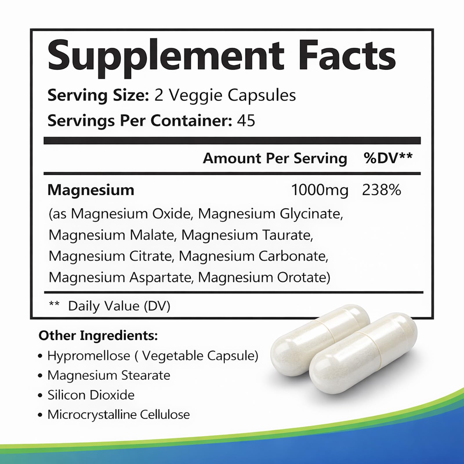 Top Nurex Magnesium Complex 1000 mg, 8-Source Magnesium Blend with Glycinate, Citrate, Malate & Taurate, Vegan Formula, Non-GMO, 90 Capsules - Maple Wellness Supplements