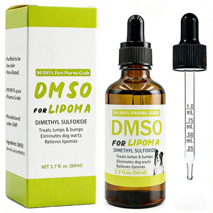 Topical 99.995% DMSO for Dogs Lipoma, Lipoma Treatment for Dogs, Reduce Fatty Lumps and Bumps Inflammation, Swelling, Dog Pain Relief, DMSO in Glass Bottle with Precision Dropper, 1.7 oz - Maple Wellness Supplements