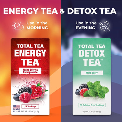 Total Tea Slimming Detox Tea for a Healthy Weight Support - Caffeine Free - Herbal - Maple Wellness Supplements