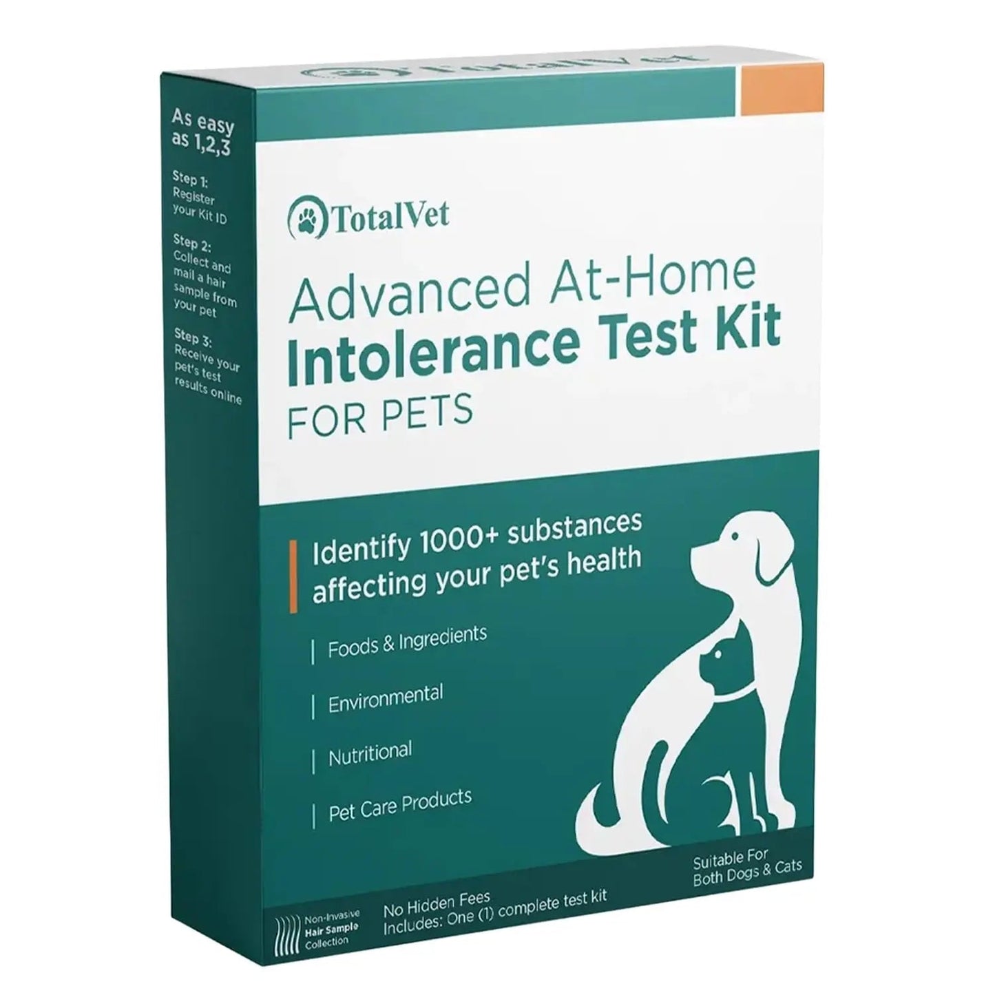 TotalVet Dog Allergy +1000 Food & Nutritional Sensitivity Test, Pet Intolerance Kit at Home — Advanced Complement to DNA Tests for Complete Pet Wellness - Maple Wellness Supplements