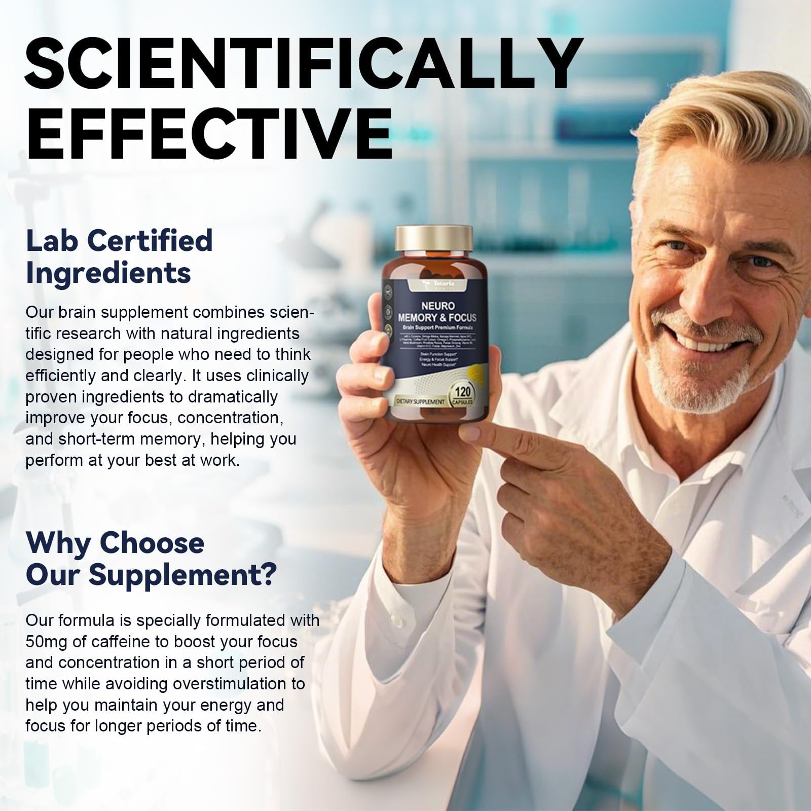 Totaria C-ognitive with Caffeine Pills, L-Tyrosine, Alpha GPC, Ginkgo Biloba, Bacopa Monnieri Brain Supplement for Memory and Focus, Brain Nootropic Support - Non-GMO, Gluten Free (2 Packs) - Maple Wellness Supplements