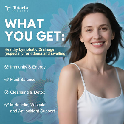Totaria Lymphatic Drainage - Reduce Lymph Swelling with Echinacea, Dandelion, Burdock, Bromelain, Vitamin C, Zinc, Selenium, Proprietary Herbal Blend, Lymph MD System Support, 120 Counts - Maple Wellness Supplements