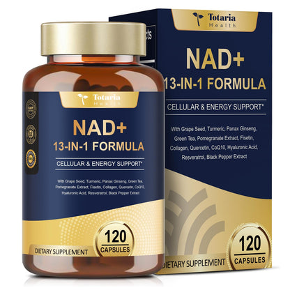 Totaria NAD Supplement for Women Men with nicotinamide riboside resveratrol,Quercetin, Betaine Boost NAD+ Levels NAD Plus Supplement for Anti Aging, Energy, Immune, Focus 120 Capsules - Maple Wellness Supplements