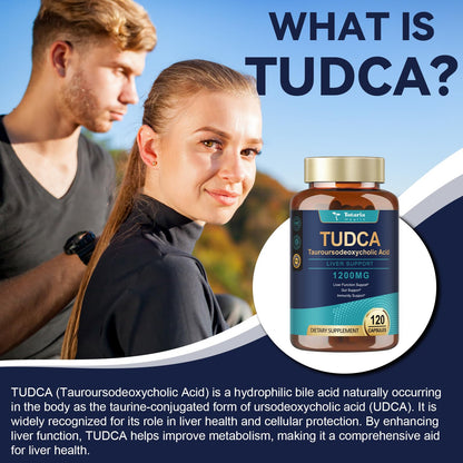 Totaria TUDCA Bile Salts 1200mg (Tauroursodeoxycholic Acid), 120 Capsules, Ultra Strength Pure TUDCA Liver Supplements - Maple Wellness Supplements