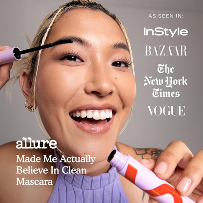 Tower 28 MakeWaves Vegan Black Mascara - Volumizing & Lengthening Mascara for Sensitive Eyes - With Aquaflex Technology for Humidity-Proof Lift - Hypoallergenic Eye Makeup - Jet (0.29 oz) - Maple Wellness Supplements