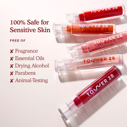 Tower 28 ShineOn Lip Gloss Jelly - Hydrating Tinted Lip Balm + Milky Gloss for Sensitive Lips - Non-Sticky + High-Shine Jelly Formula with Nourishing Oil Blend - Pistachio - Nude Pink (0.13) - Maple Wellness Supplements