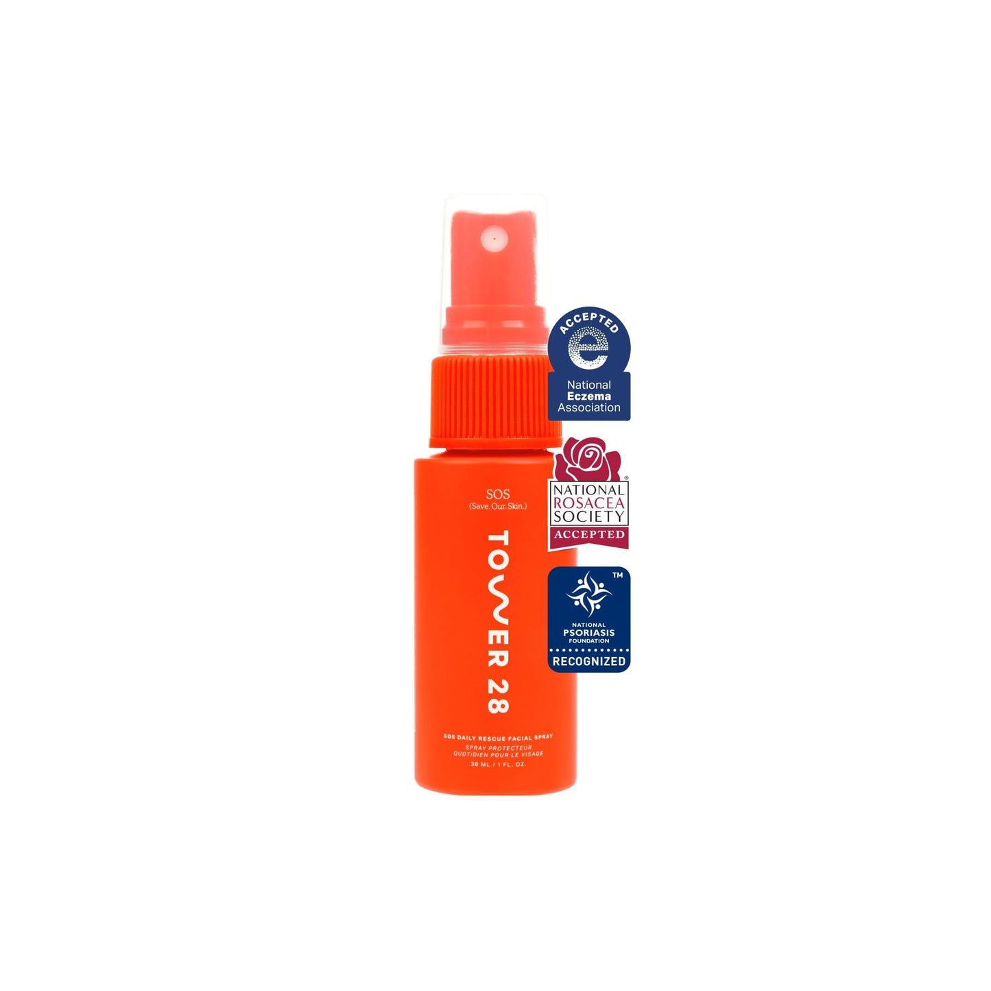 Tower 28 SOS Daily Rescue Facial Spray - Hypochlorous Acid Spray to Help Reduce Redness, Calm Irritation + Alleviate Flare-Ups - Purifying Travel Size Face Toner - Everyday Skin Care Essential (1 oz) - Maple Wellness Supplements