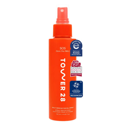 Tower 28 SOS Daily Rescue Facial Spray - Hypochlorous Acid Spray to Help Reduce Redness, Calm Irritation + Alleviate Flare-Ups - Soothing + Purifying Face Toner - Everyday Skin Care Essential (4 oz) - Maple Wellness Supplements