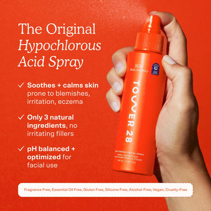 Tower 28 SOS Daily Rescue Facial Spray - Hypochlorous Acid Spray to Help Reduce Redness, Calm Irritation + Alleviate Flare-Ups - Soothing + Purifying Face Toner - Everyday Skin Care Essential (4 oz) - Maple Wellness Supplements