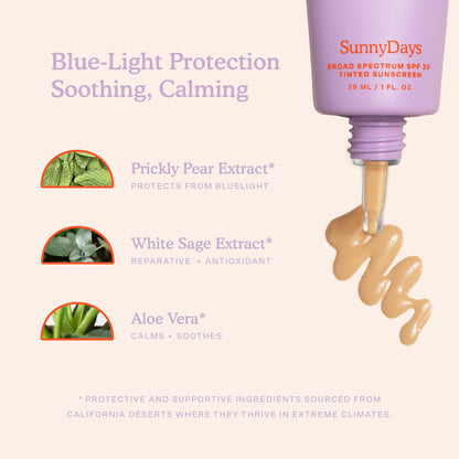 Tower 28 SunnyDays SPF 30 Tinted Moisturizer - 2-in-1 Buildable Coverage Foundation + Mineral Sunscreen for Face - Zinc Oxide, Aloe & Prickly Pear for Sensitive Skin - 15/Light Warm (1 oz) - Maple Wellness Supplements