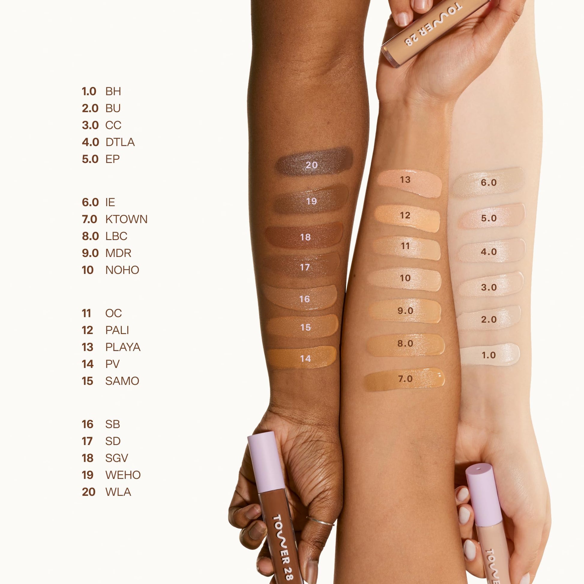 Tower 28 Swipe Serum Concealer - Hydrating Medium-Full Coverage Concealer + Under Eye Brightener - Skin Care Infused Makeup with Hyaluronic Acid + Soothing Centella - 1.0 Fair/Neutral (0.22 oz) - Maple Wellness Supplements