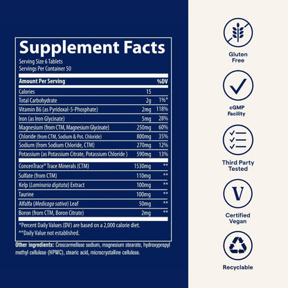 Trace Minerals Electrolyte Stamina - Daily Hydration Supplement for Electrolyte Balance - Energy Support - Full Spectrum of Ionic Minerals - Vegan - Gluten-Free - 300 Count (50 Servings) - Maple Wellness Supplements