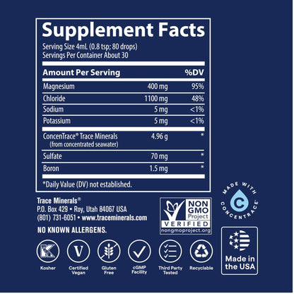 Trace Minerals Ionic Magnesium - Liquid Ionic Magnesium to Support Immune, Brain & Heart Health - Supplement to Aid Energy & Vitality - Maple Wellness Supplements