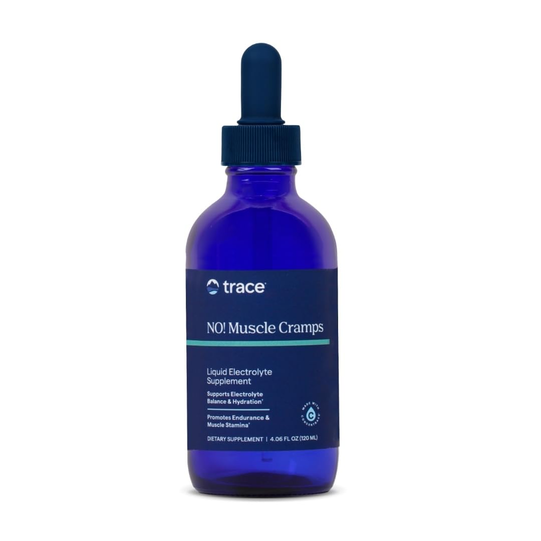 Trace Minerals NO! Muscle Cramps - Supplement for Healthy Muscle Function - Liquid Supplement - Electrolyte Balance - Endurance & Energy - Sugar-Free - 4.06 fl oz (60 Servings) - Maple Wellness Supplements
