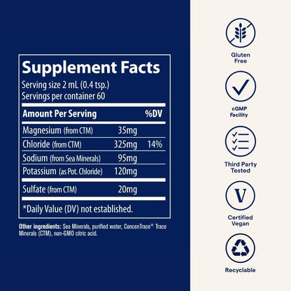 Trace Minerals NO! Muscle Cramps - Supplement for Healthy Muscle Function - Liquid Supplement - Electrolyte Balance - Endurance & Energy - Sugar-Free - 4.06 fl oz (60 Servings) - Maple Wellness Supplements