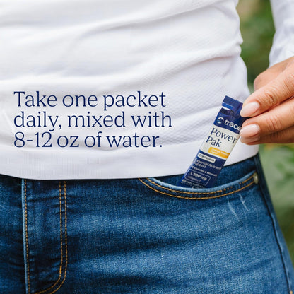 Trace Minerals Power Pak Multivitamin and Multimineral Packets - Electrolyte Support - 1200 mg Vitamin C plus 70+ Trace Minerals - Sugar Free - Orange Mango Flavor - 30 Packets - Maple Wellness Supplements