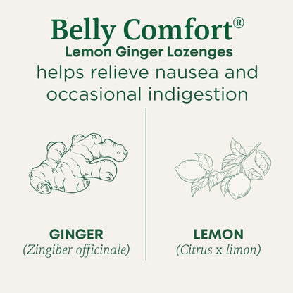 Traditional Medicinals Organic, Belly Comfort Lozenges, Lemon Ginger - Supports Nausea Relief and Occasional Indigestion - Non-GMO, Stimulant-Free - Maple Wellness Supplements