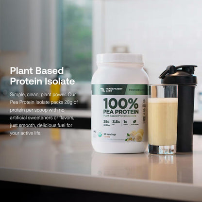 Transparent Labs 100% Pea Protein Powder - 28g Organic Plant Protein per Serving, Clean Pea Isolate Powder, USDA Organic, Vegan, Gluten-Free, Sugar-Free, Non-GMO - 30 Servings, Chocolate - Maple Wellness Supplements