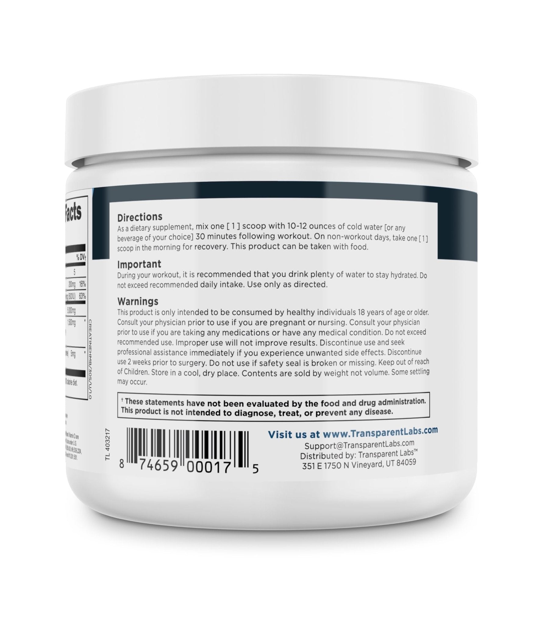 Transparent Labs Creatine HMB - Creatine Monohydrate Powder with HMB for Muscle Growth, Increased Strength, Enhanced Energy Output - Maple Wellness Supplements