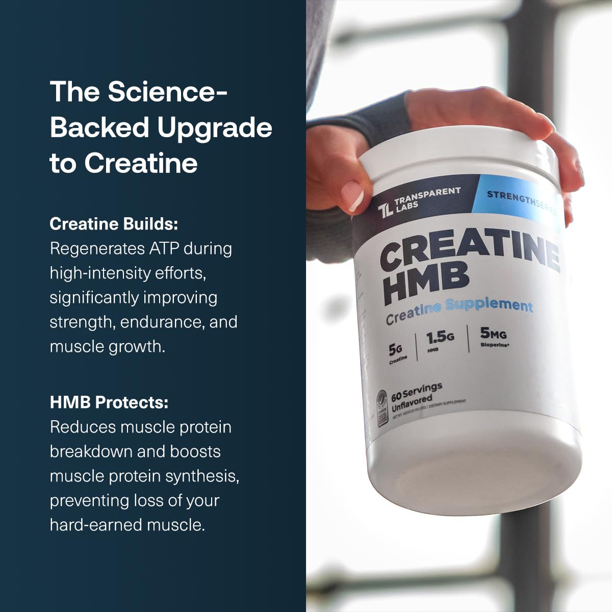 Transparent Labs Creatine HMB - Creatine Monohydrate Powder with HMB for Muscle Growth, Increased Strength, Enhanced Energy Output - Maple Wellness Supplements