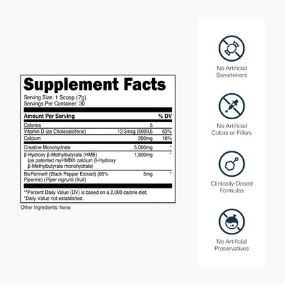 Transparent Labs Creatine HMB - Creatine Monohydrate Powder with HMB for Muscle Growth, Increased Strength, Enhanced Energy Output - Maple Wellness Supplements