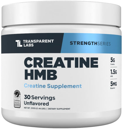 Transparent Labs Creatine HMB - Creatine Monohydrate Powder with HMB for Muscle Growth, Increased Strength, Enhanced Energy Output - Maple Wellness Supplements