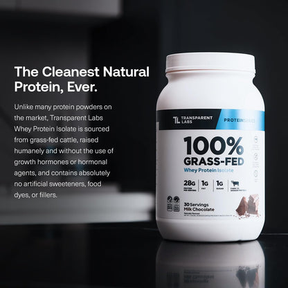Transparent Labs Grass-Fed Whey Protein Isolate - Natural Flavor, Gluten Free Whey Protein Powder w/ 28g of Protein per Serving - Maple Wellness Supplements
